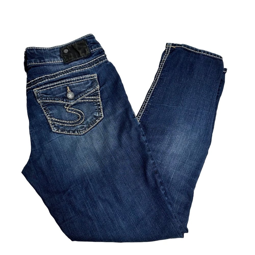 Silver Jeans Co. | SUKI Skinny Distressed Fade Blue Jeans | Size 29x29